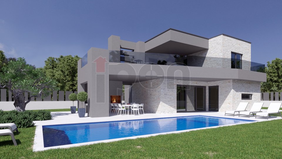 Kaštelir, moderna obiteljska villa sa bazenom u izgradnji!