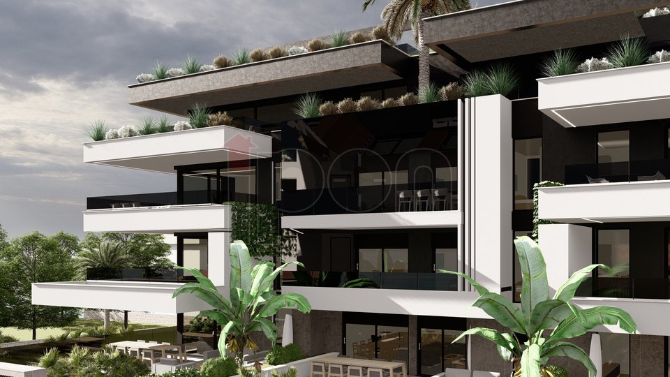 Trsat, ekskluzivni penthouse 3S+DB, s krovnom terasom, lift, pogledom na more i 3 garažna parkirna mjesta S-10
