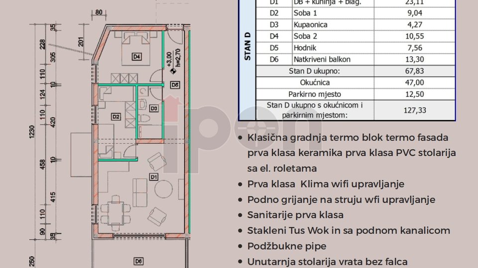 Krk-Omišalj, stan u novogradnji, roh-bau, mirna lokacija, neposredna blizina mora!